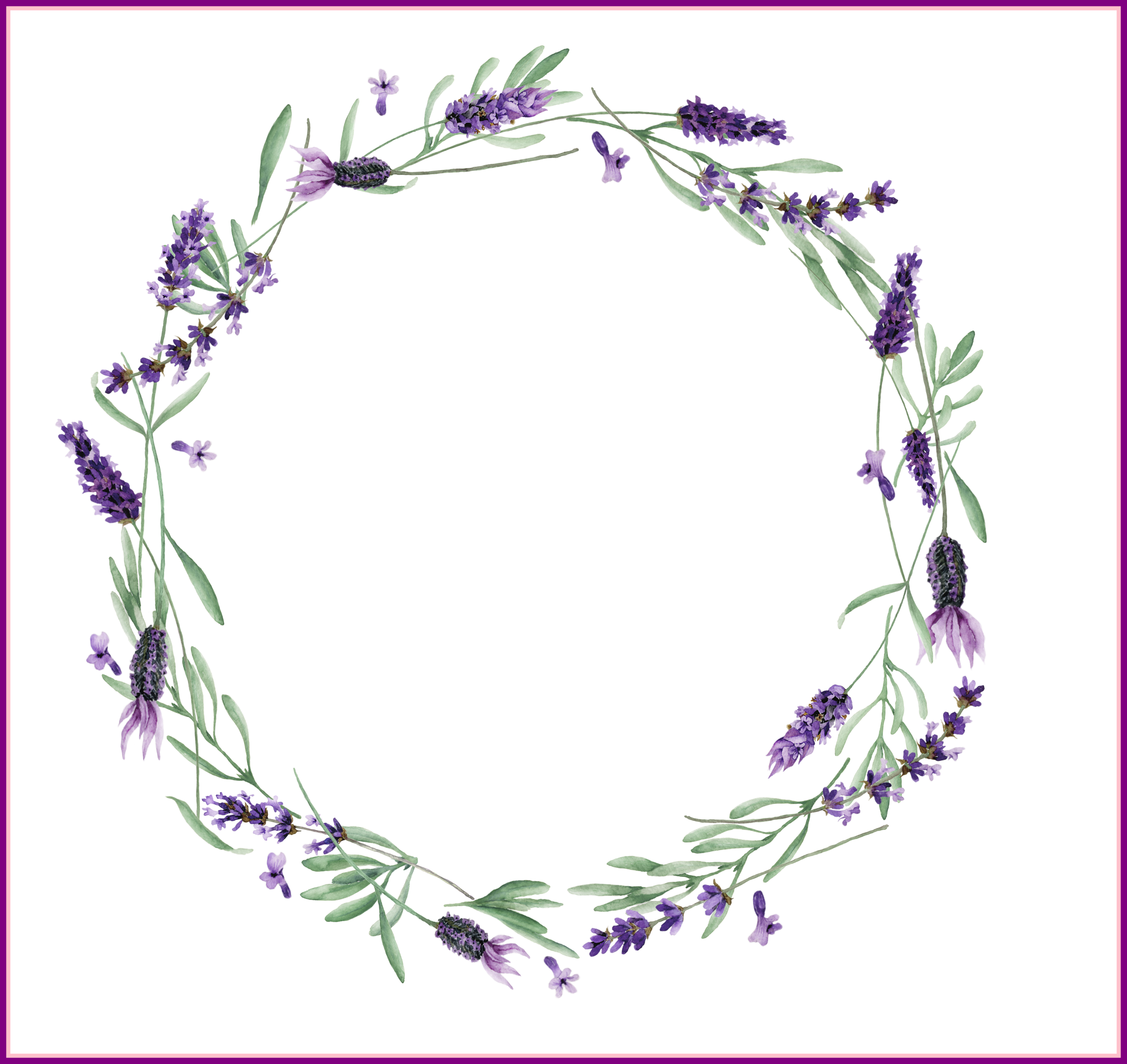 Lavender Vector Royalty Free Stock Huge - Lavendar Wreath Transparent (2753x2600), Png Download
