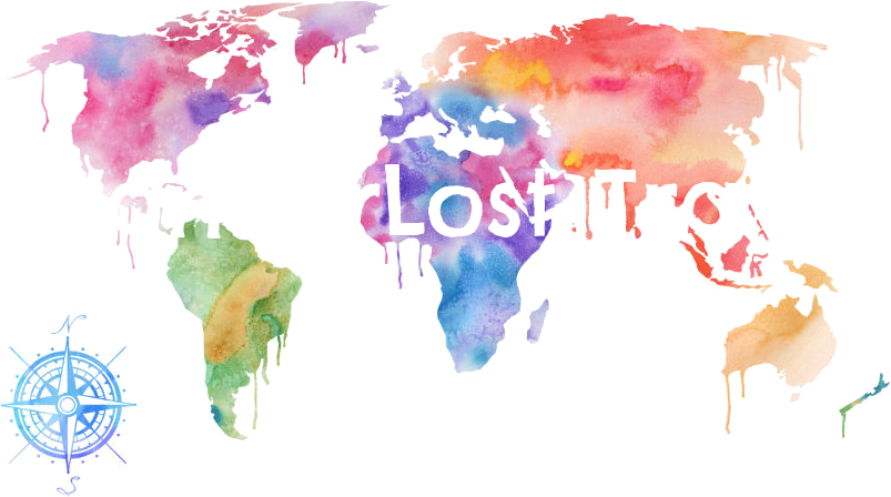 Wanderlost - Map Of The World Watercolour (804x475), Png Download