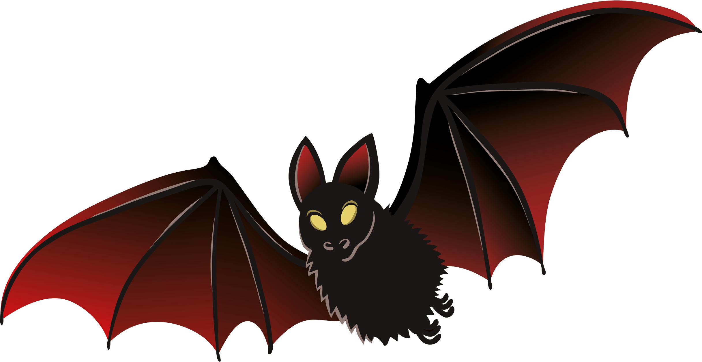 Dark Vampire Bat Transparent Png - Clipart Of Bat (2500x1315), Png Download