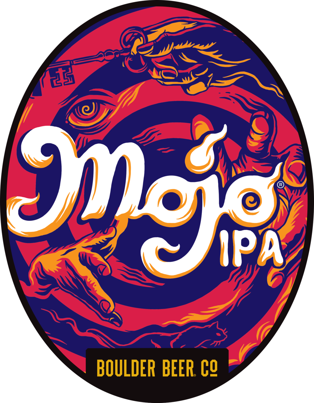 4 Boulder Beer Mojo Oval - Mojo Ipa (1000x1286), Png Download