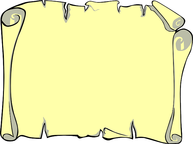 Scroll Yellow Roll Vintage Paper Parchment - Old Paper Design Border (455x340), Png Download