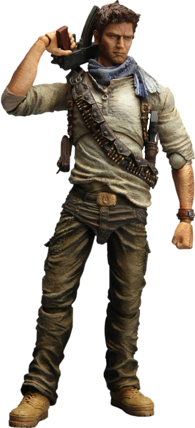 Nathan Drake Collectible Figure - Square Enix Uncharted 3: Nathan Drake Play Arts Kai (397x868), Png Download