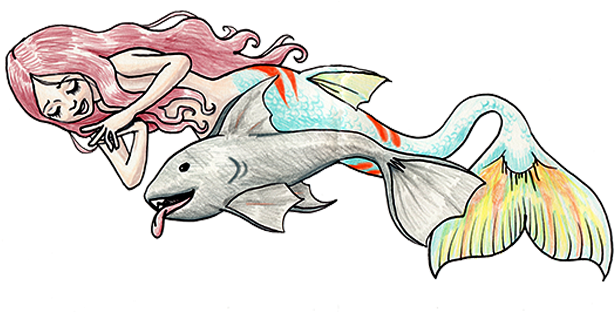 Mermaid Shark Sticker (618x618), Png Download