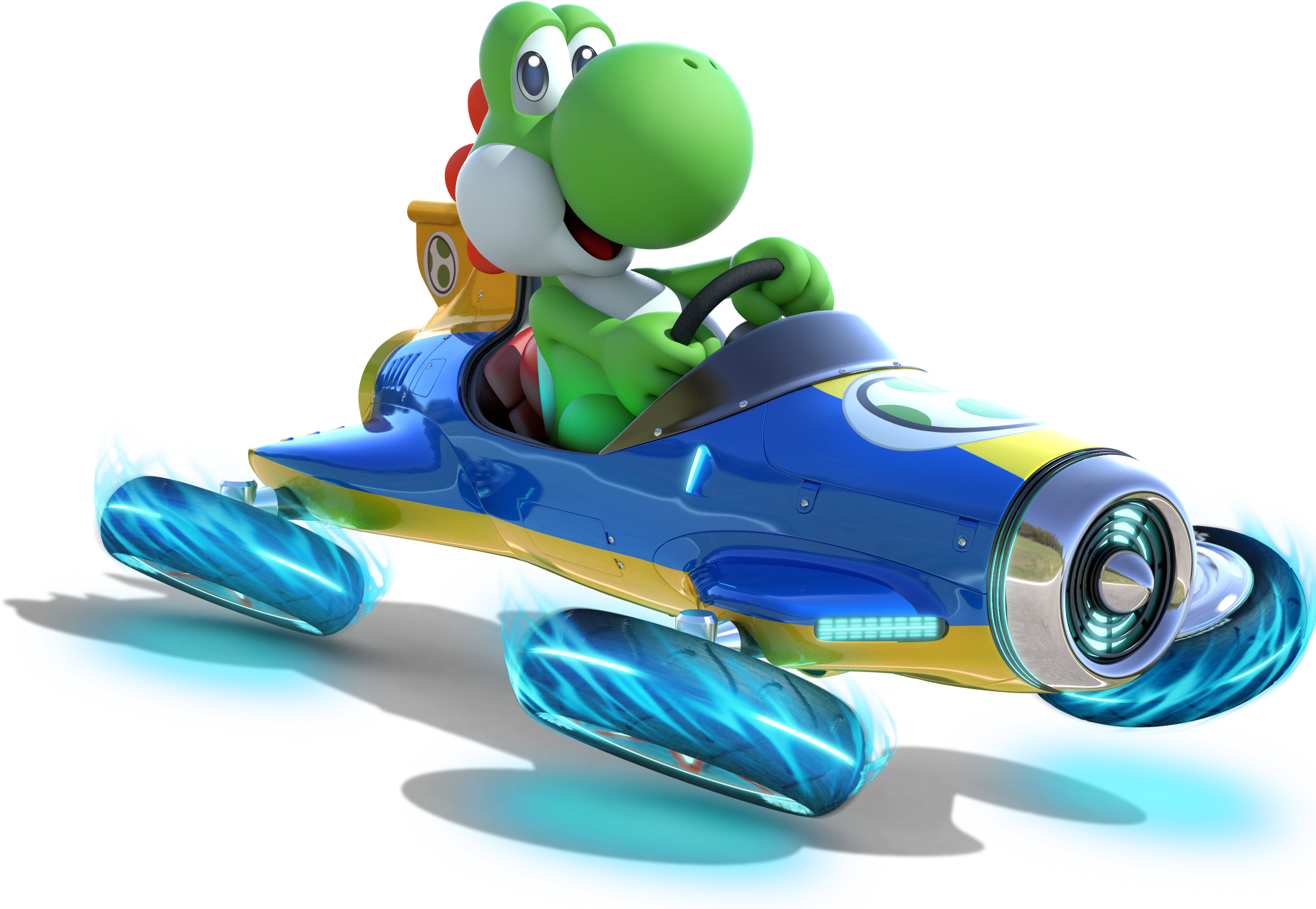 Yoshi Mario Kart 8 Official Game Art (3050x2109), Png Download