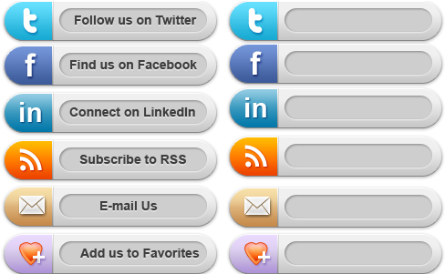 Social Media Buttons Image - Social Media Buttons (600x300), Png Download