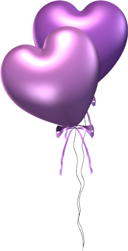 Purple Heart Balloons (264x516), Png Download