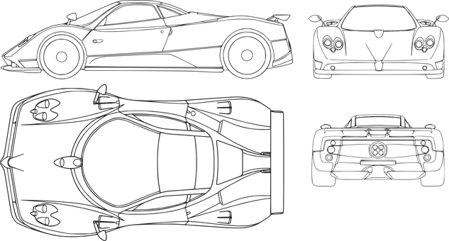 Car Ferrari Transportation Plan Sport Luxu - Pagani Clipart (633x340), Png Download