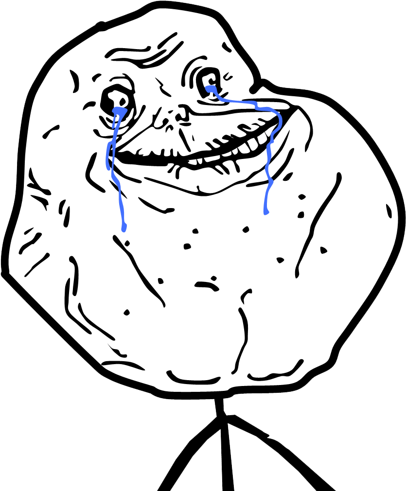 Memes Trollface Caras - Forever Alone Guy Png (882x1023), Png Download