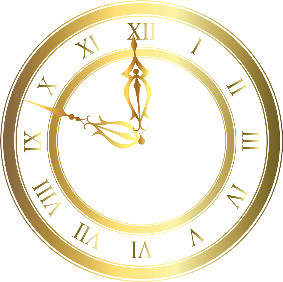 Gold Clock Clipart (1000x1000), Png Download