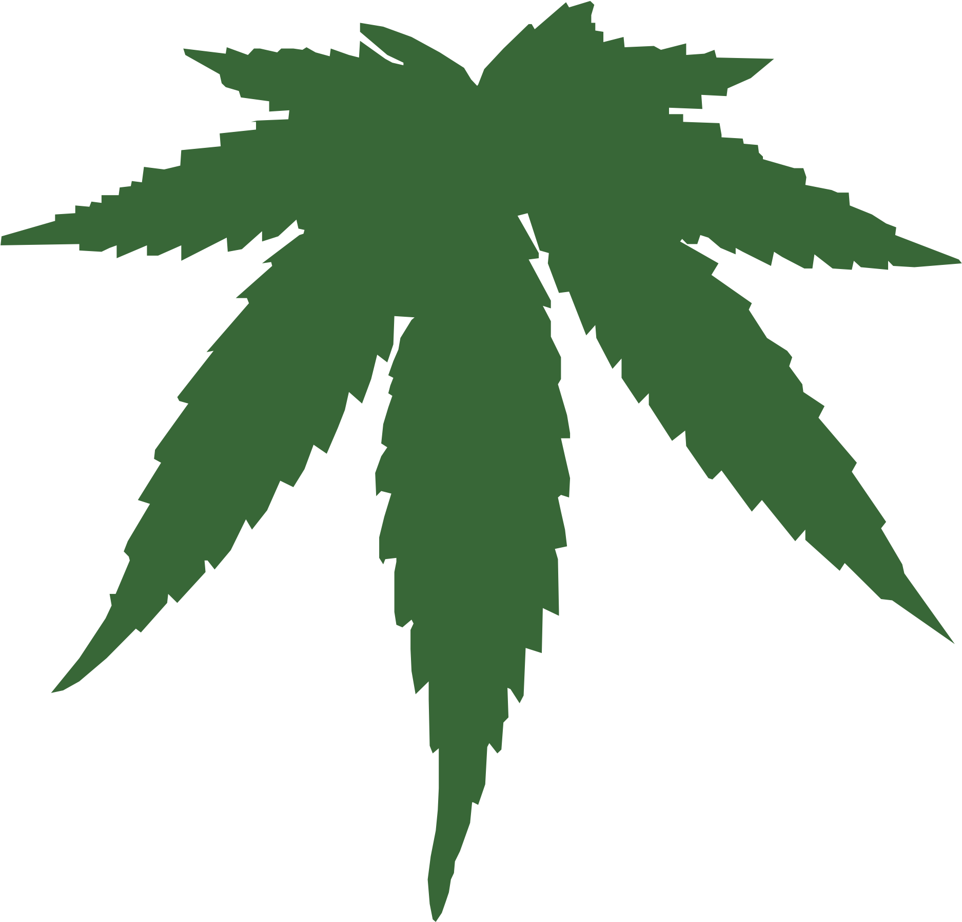 Weed Blunt Clipart Transparent - Weed Leaf Transparent Background (1969x1952), Png Download