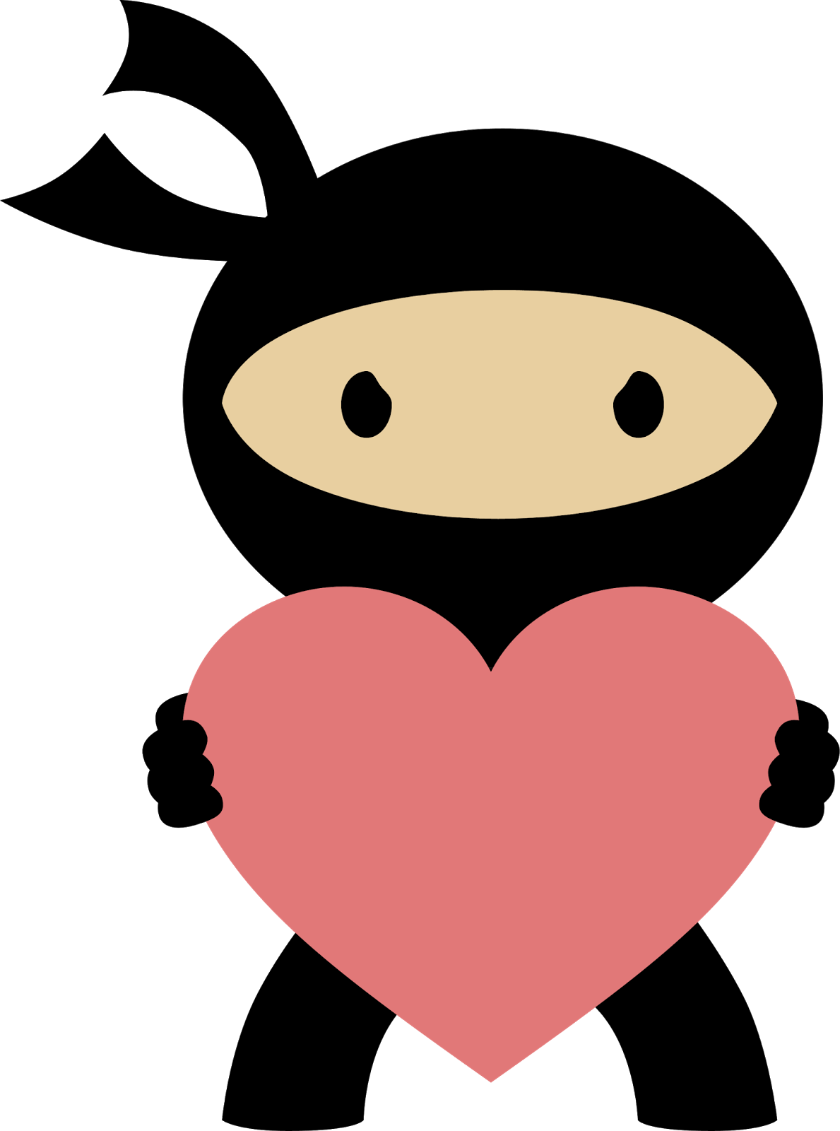 Ninja In Love Clipart - Ninja Clipart (1189x1600), Png Download