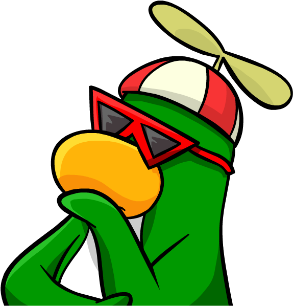 Rookie Thinking - Club Penguin Thinking (628x661), Png Download