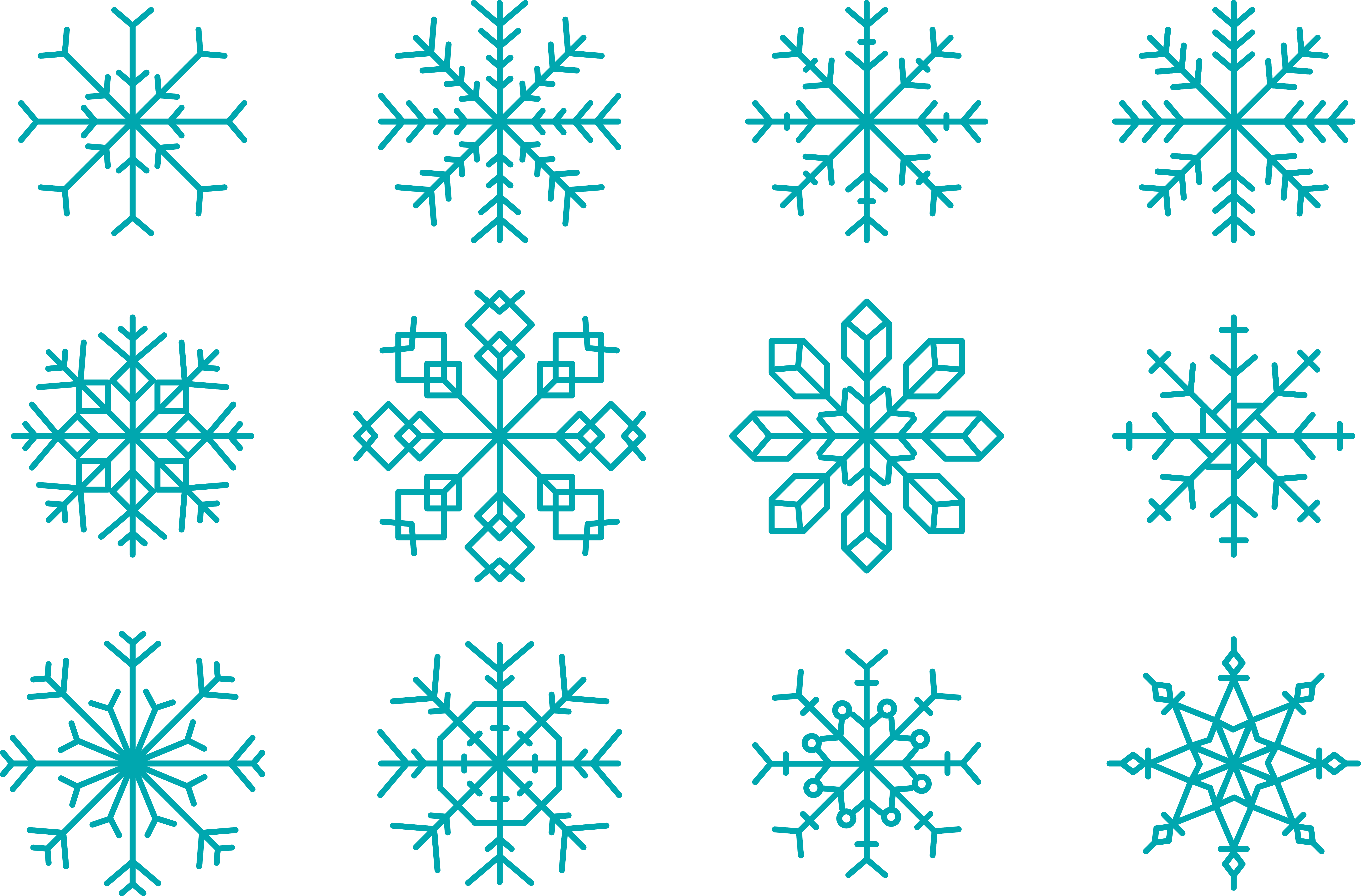 Snowflake Euclidean Vector Shape - Snowflake (5719x3766), Png Download