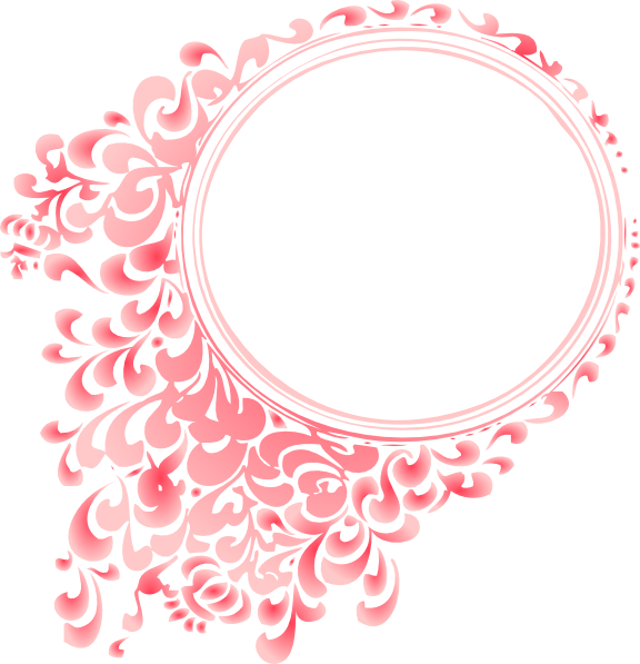 Pink Radial Gradient Circle Border Clip Art At Clker - Flower Circle Border Png (576x597), Png Download