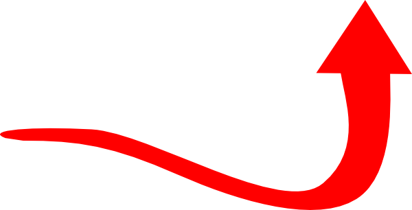 Curved Clipart Red Arrow - Curved Red Arrow Png (600x306), Png Download