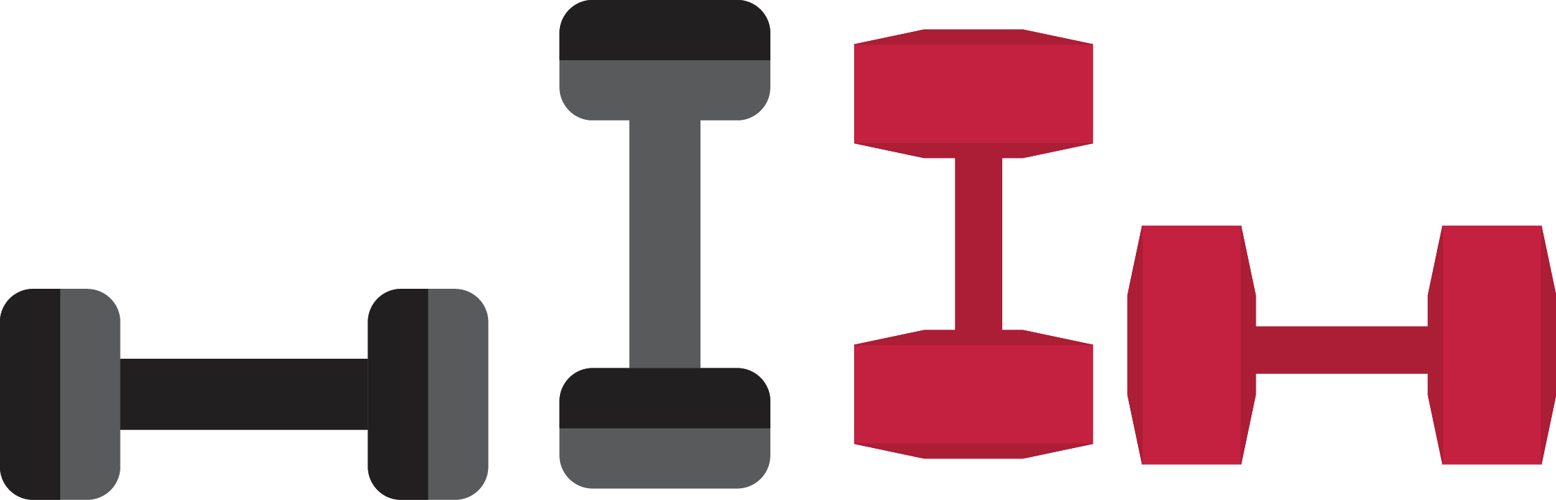 Png Library Download Dumbbell Vecteur Hand Transprent - Mancuernas Y Pesas Dibujos Png (2248x722), Png Download