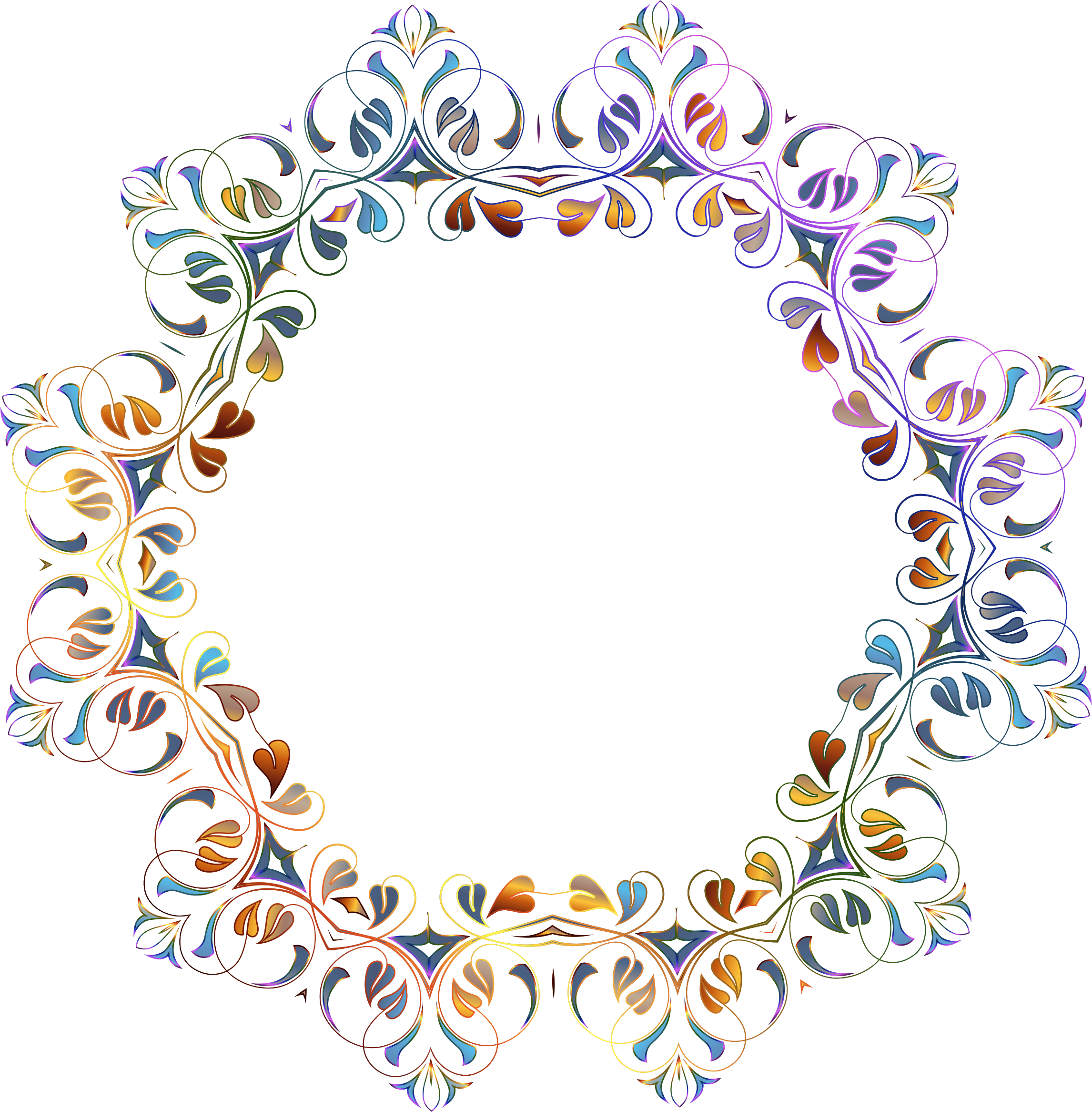 Clipart Floral Flourish Frame - Clip Art (2292x2332), Png Download