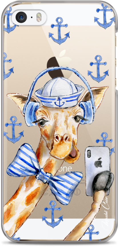 Coque Iphone 5c Watercolor Marine Giraffe - Iphone (1230x900), Png Download