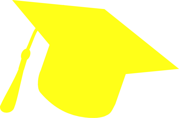Yellow Graduation Cap Clipart (600x398), Png Download