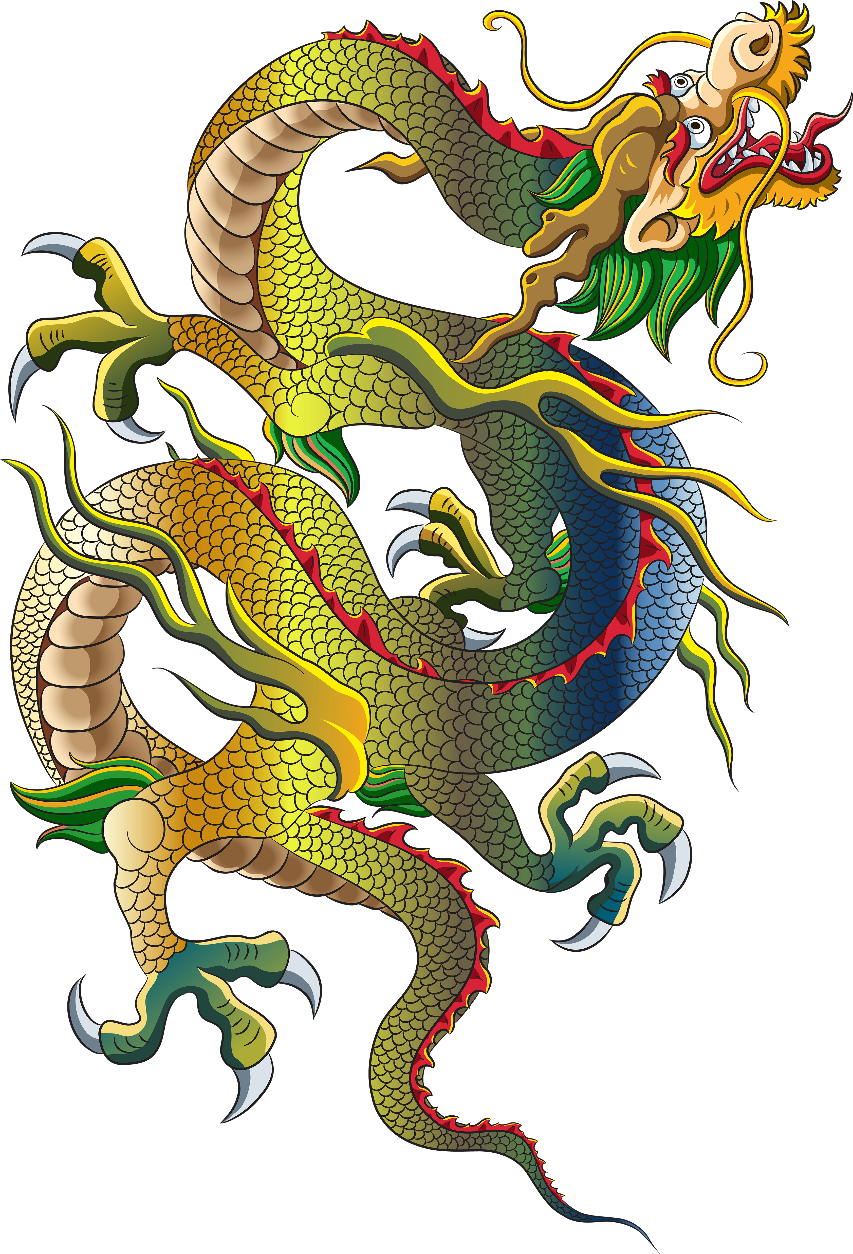 Chinese Dragon Png Clip Art - Chinese Dragon Painting (3411x5000), Png Download