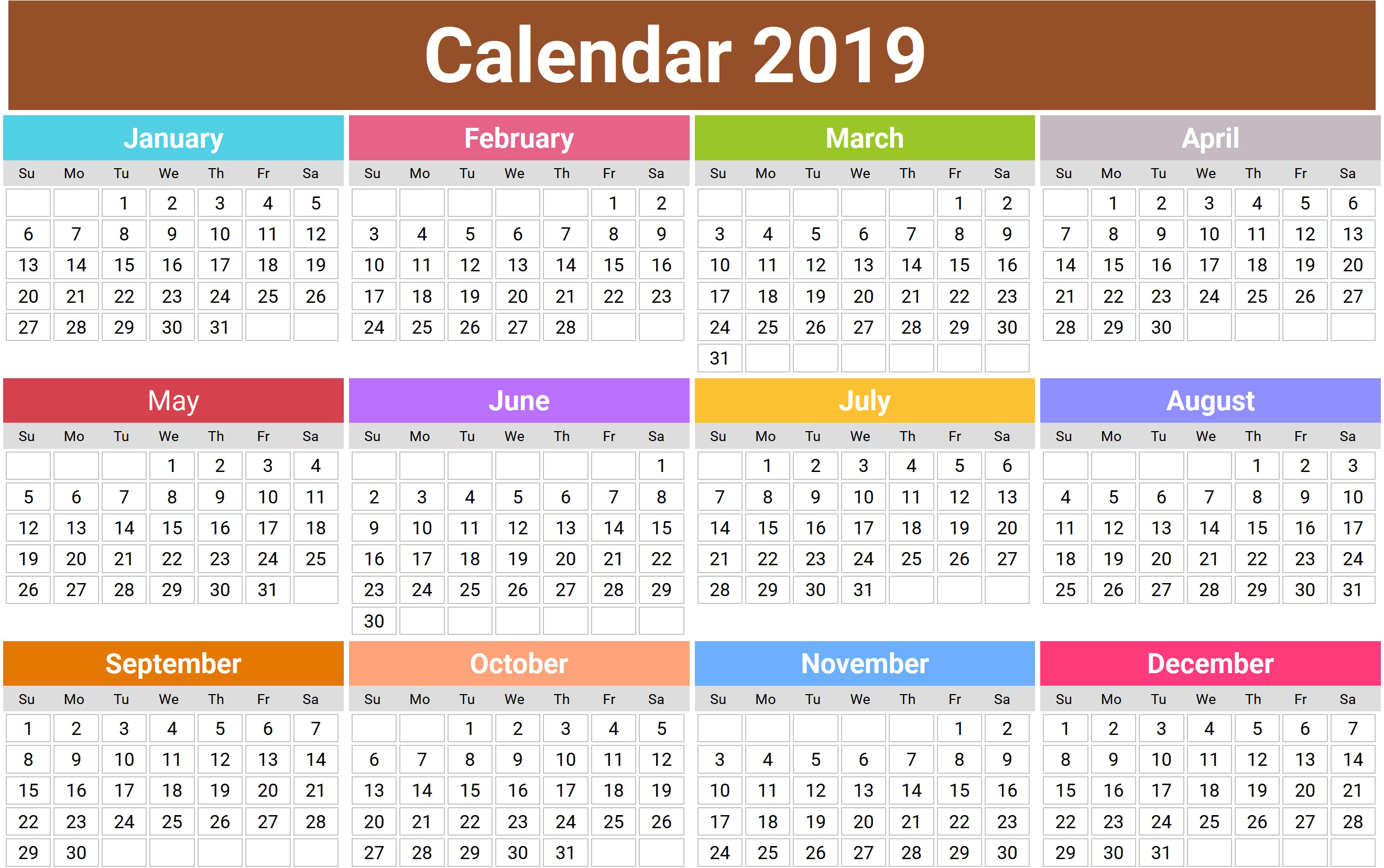 2019 Calendar Png Transparent Hd Photo - 2019 Calendar With Indian Holidays (2656x1723), Png Download