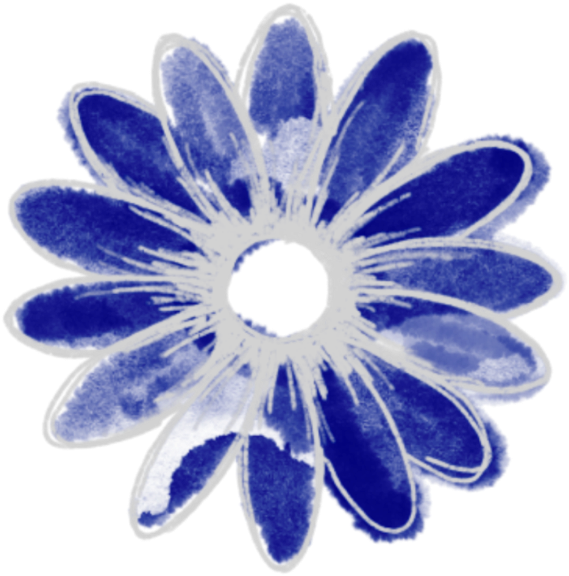 Ftesticker Flower Watercolor Blue Artistic - Summer (1024x1024), Png Download