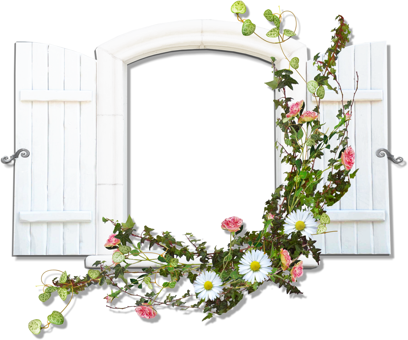 Window With Flowers Png (1500x1200), Png Download