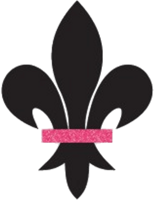 Black Fleur De Lis With Pink Detail - Flor De Lis (400x400), Png Download