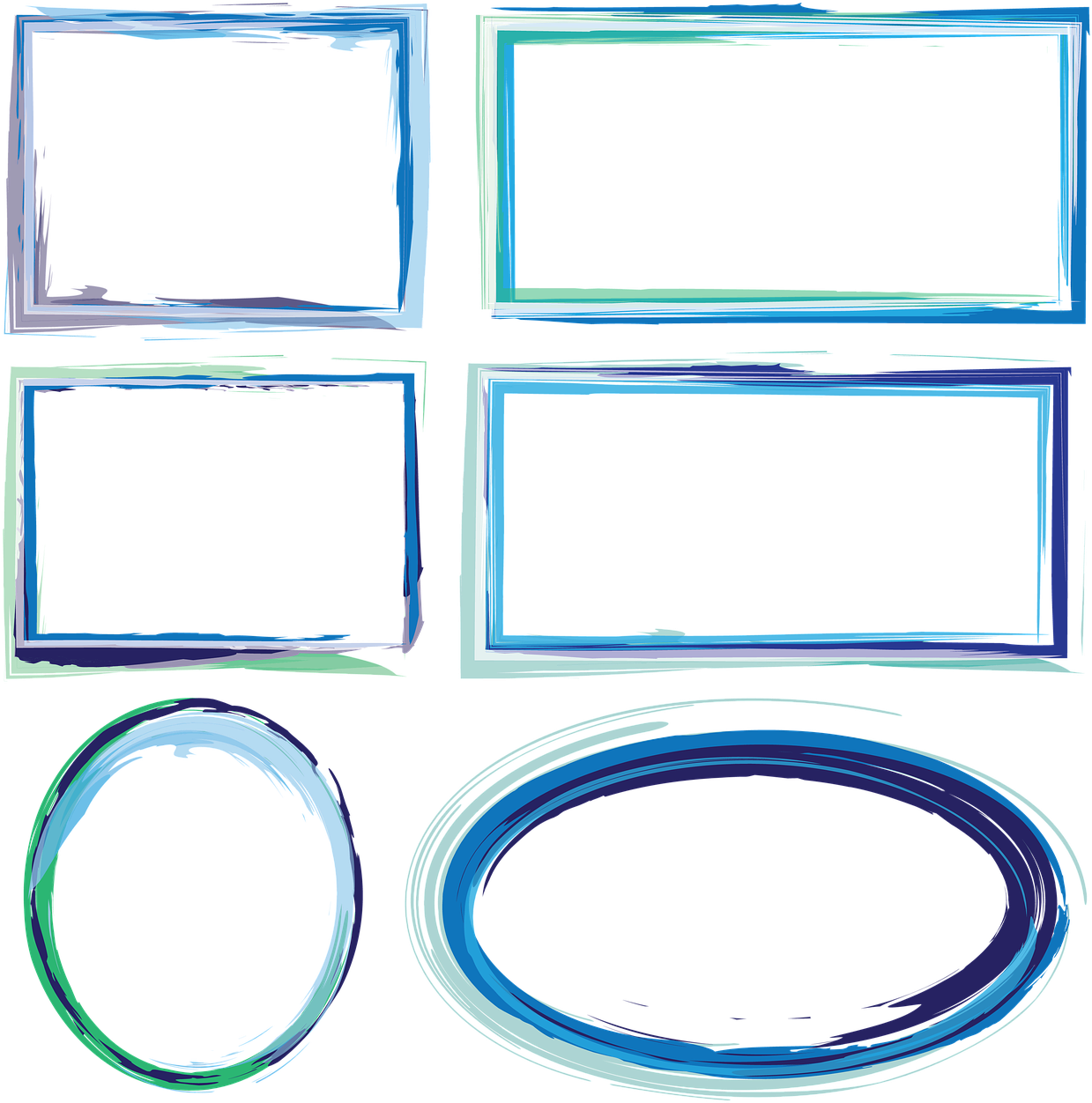 Frames Borders Watercolor Frames - Blue Watercolor Frame Png (1280x1280), Png Download