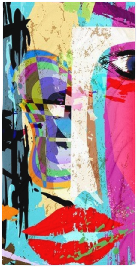 Abstract Face Painting Sublimated Towel Sublimated - Abstract Old Age Painting (1000x1000), Png Download