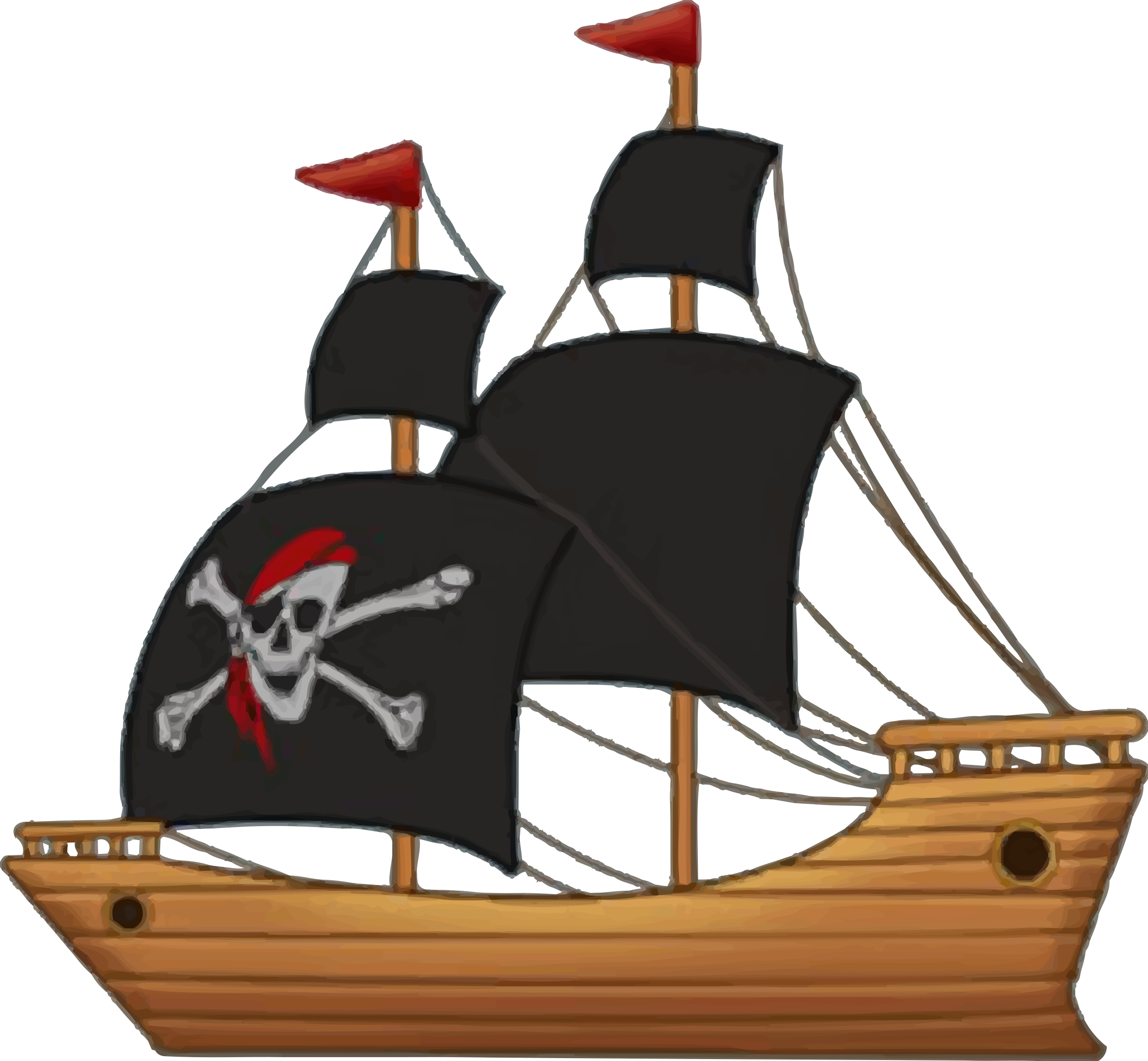 Big Image - Pirate Ship Clipart (2400x2218), Png Download