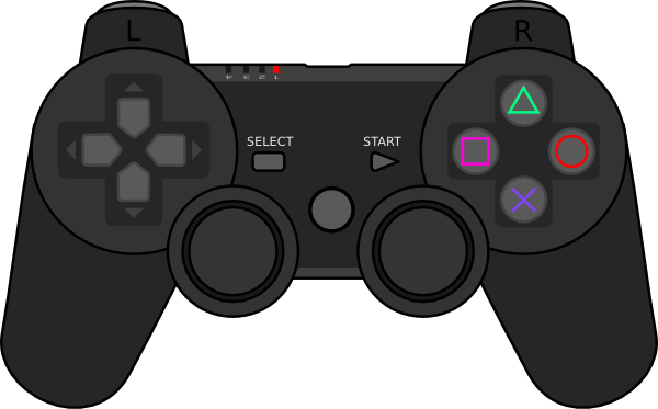 Free Vector Playstation Gamepad Clip Art - Cartoon Ps3 Controller (600x373), Png Download