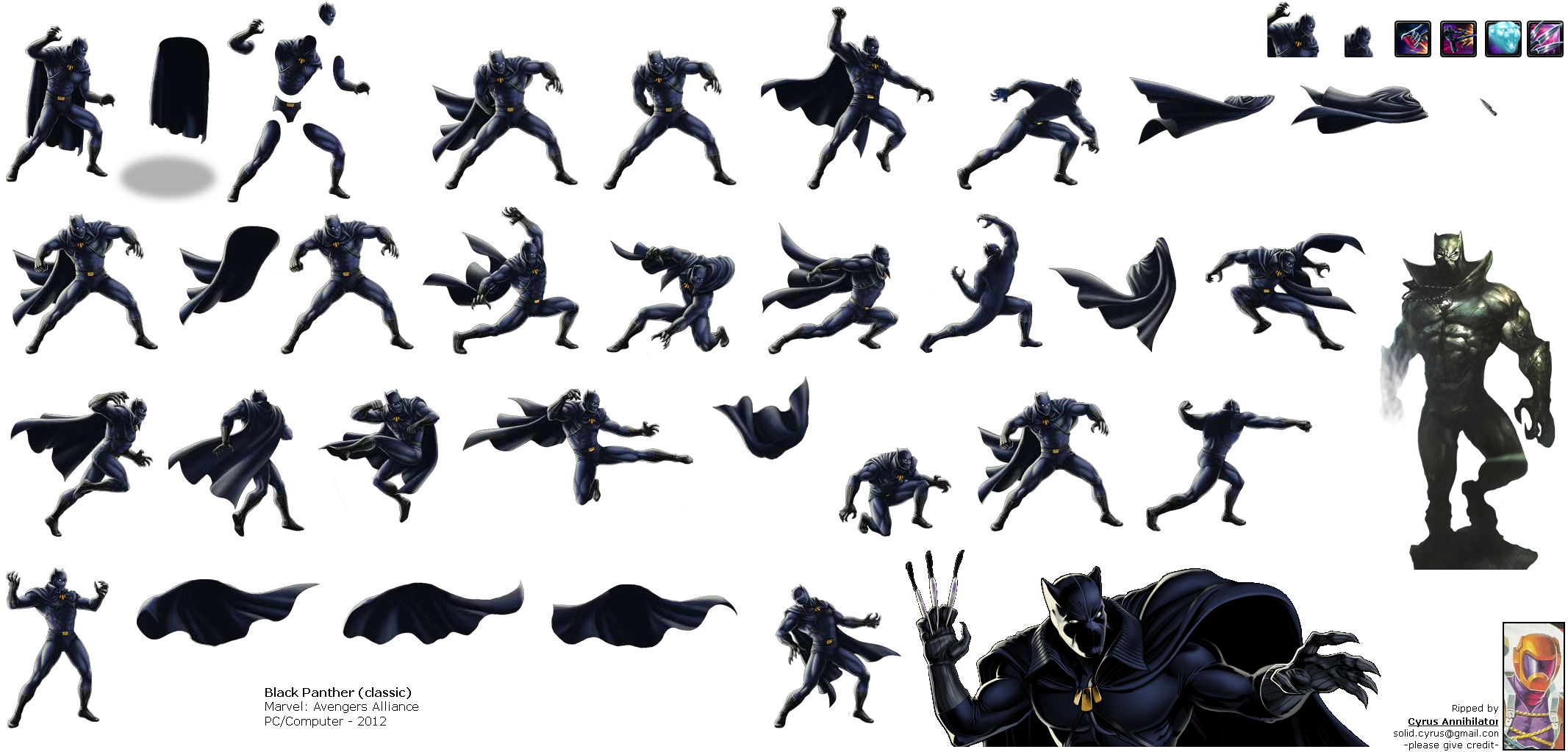 Click To View Full Size - Black Panther Poses (2133x1023), Png Download