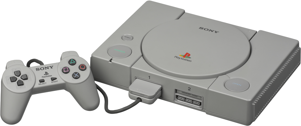 Playstation Scph 1000 With Controller - Ps One (1000x435), Png Download