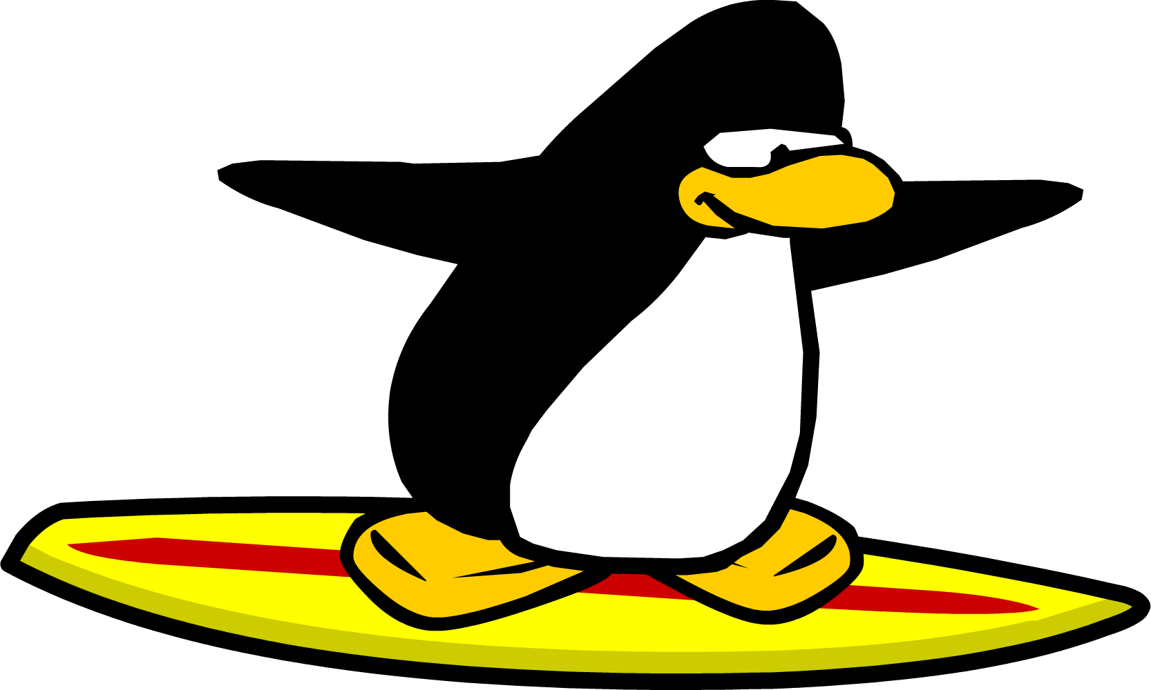 Catchin' Waves Dark Black Penguin - Club Penguin Clipart (1666x1000), Png Download