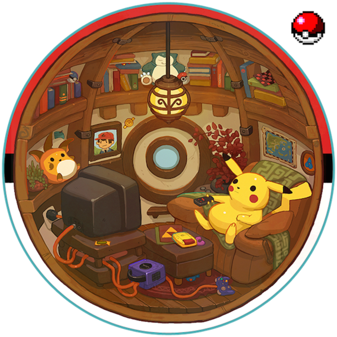 Cozy Pokeball By Nerd-scribbles - Pokeball Ideal Environment (750x750), Png Download