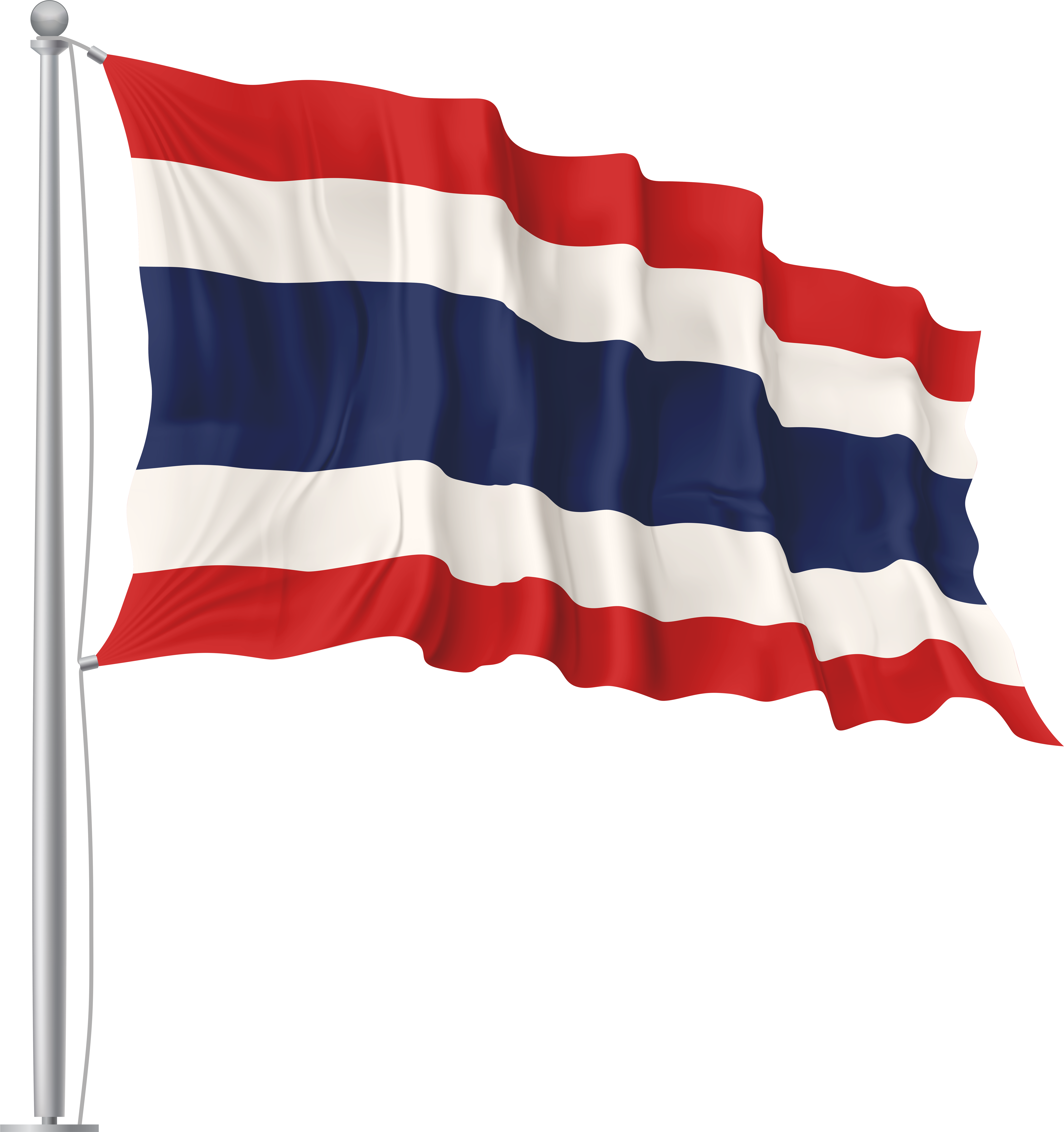 Thailand Waving Flag Png Image (7518x8000), Png Download