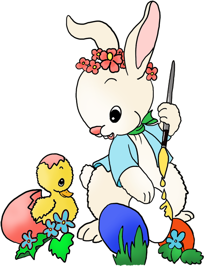 Funny Easter Bunny Clipart Clip Library Stock - Hare (717x886), Png Download