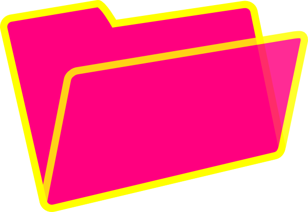 Clipart Royalty Free Yellow And Pink Clip Art At Clker - Pink Folder Clipart (600x414), Png Download