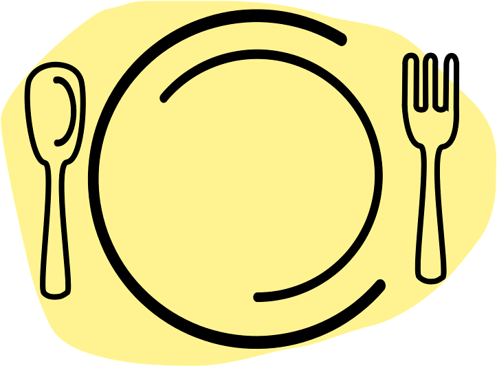 With A Spoon And A Fork, A Plate - Png Fork And Spoon (800x620), Png Download