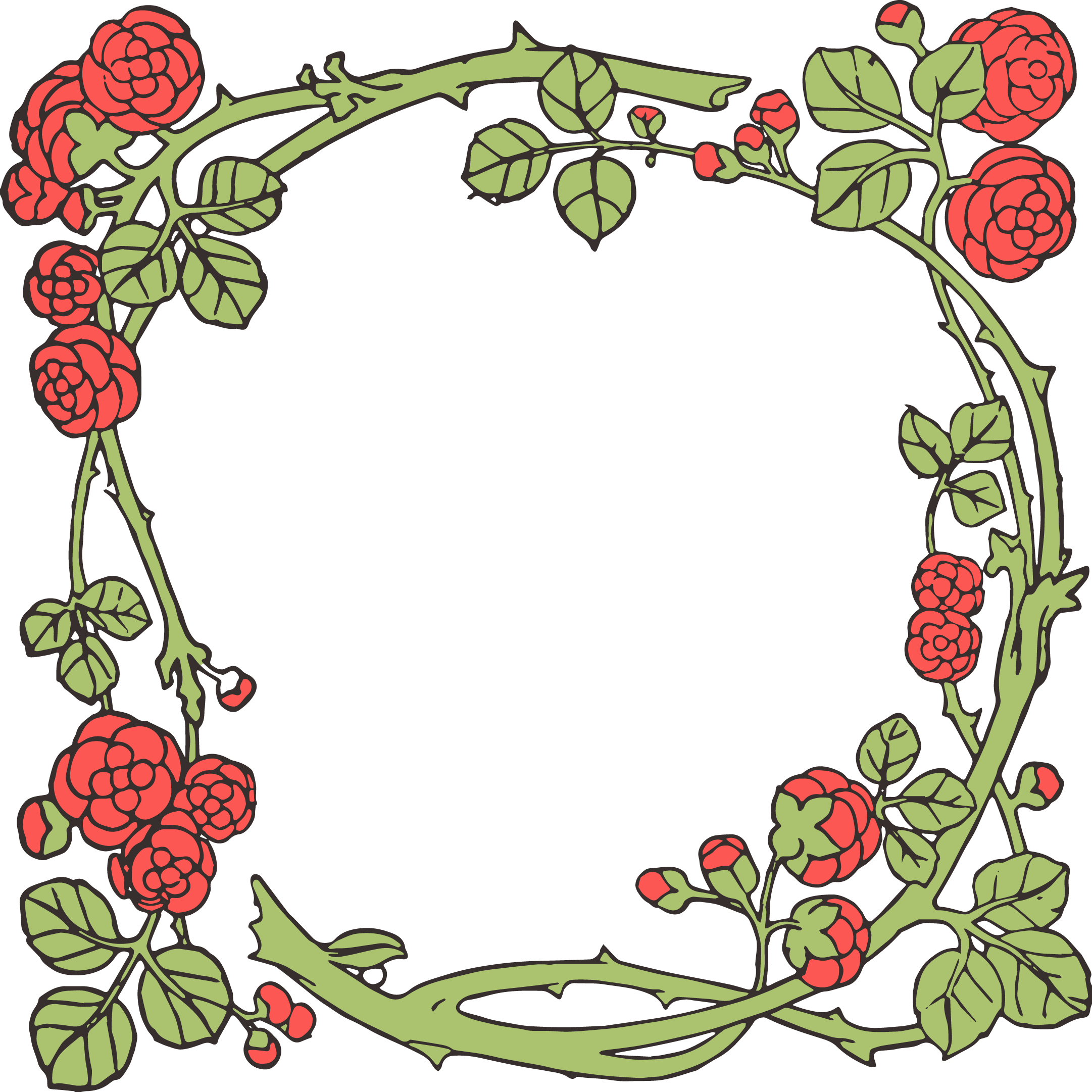 Frame Roses Clip Art Png (2162x2162), Png Download