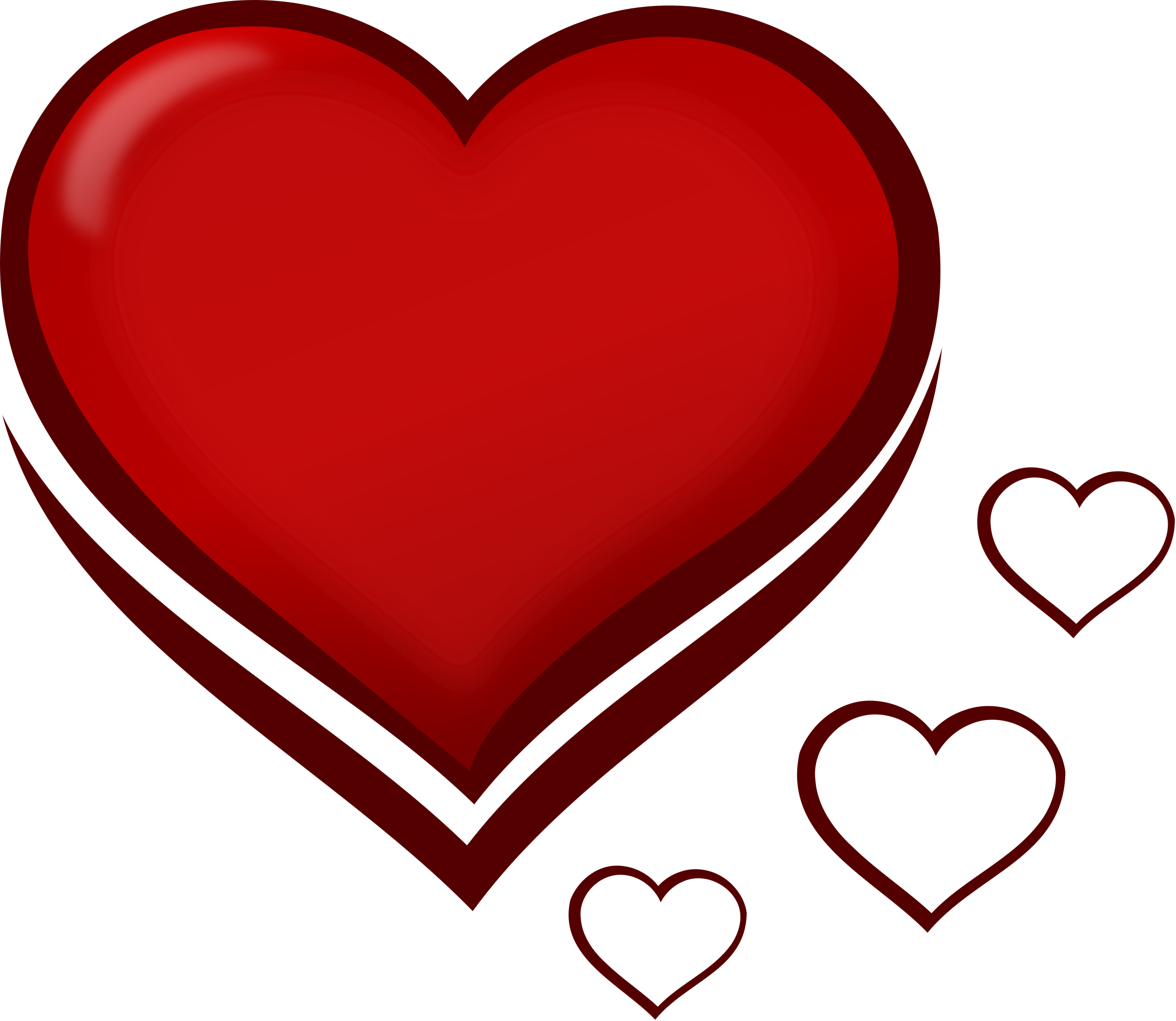 This Free Icons Png Design Of Red Stylised Heart With (2400x2083), Png Download