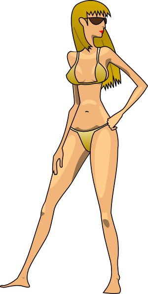 Bikini Girl Clip Art (300x596), Png Download