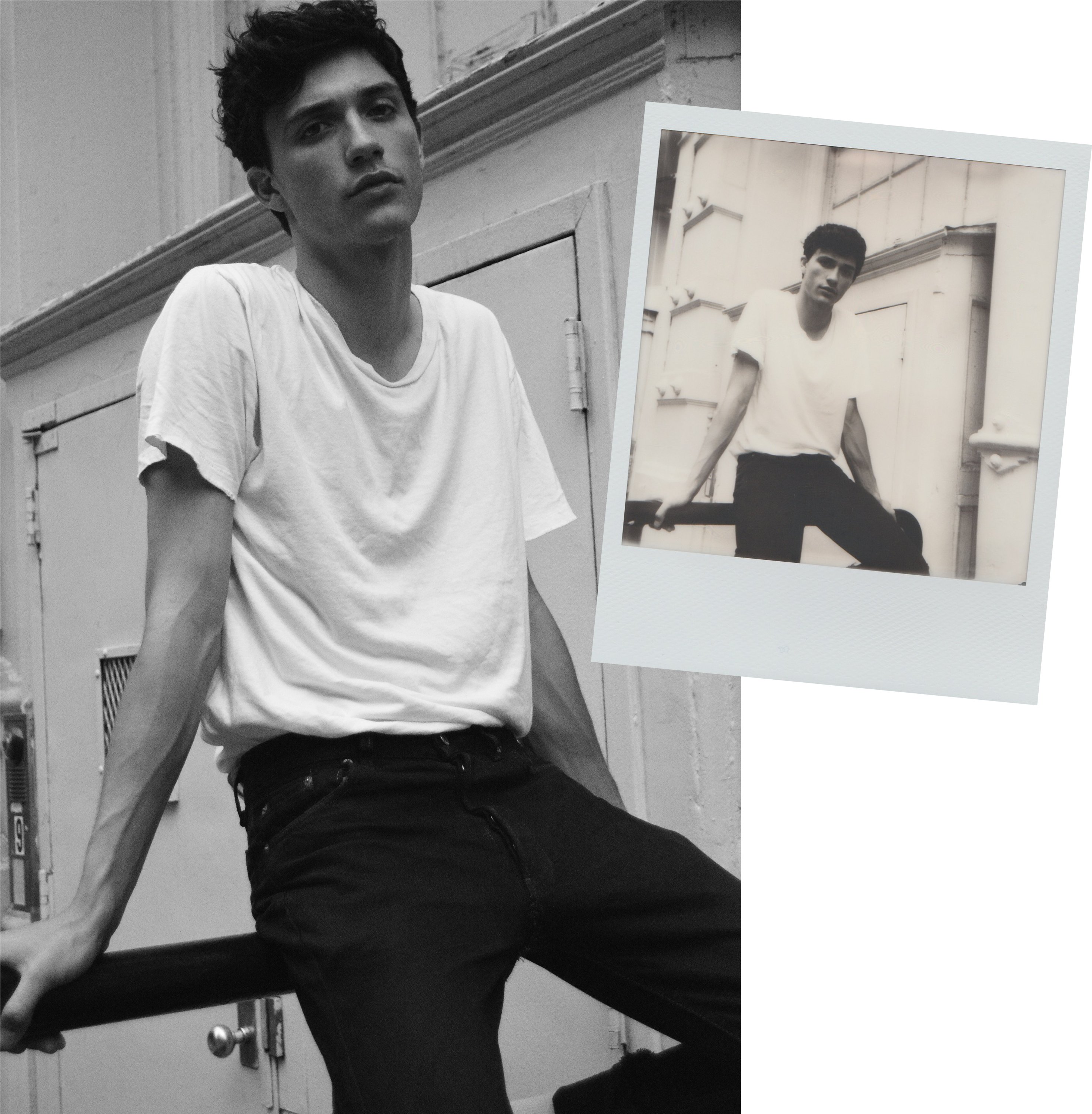 6 New Models To Watch Out For At Nyfw Men's Spring - Jacob Bixenman Black And White (3000x3008), Png Download