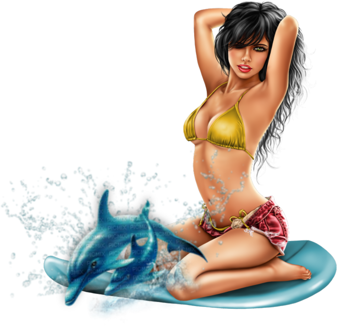 Femme Tube Surfer Png (704x704), Png Download