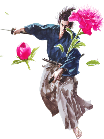Flower Cut - Miyamoto Musashi Vagabond Pink (354x479), Png Download