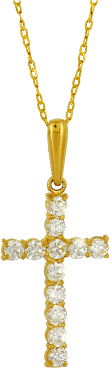 Gold Chain Cross Png Download - Necklace (800x800), Png Download