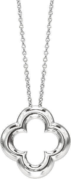 18kt White Gold Clover Pendant - St.au.150 Min.v.unc.pr Ad (600x600), Png Download