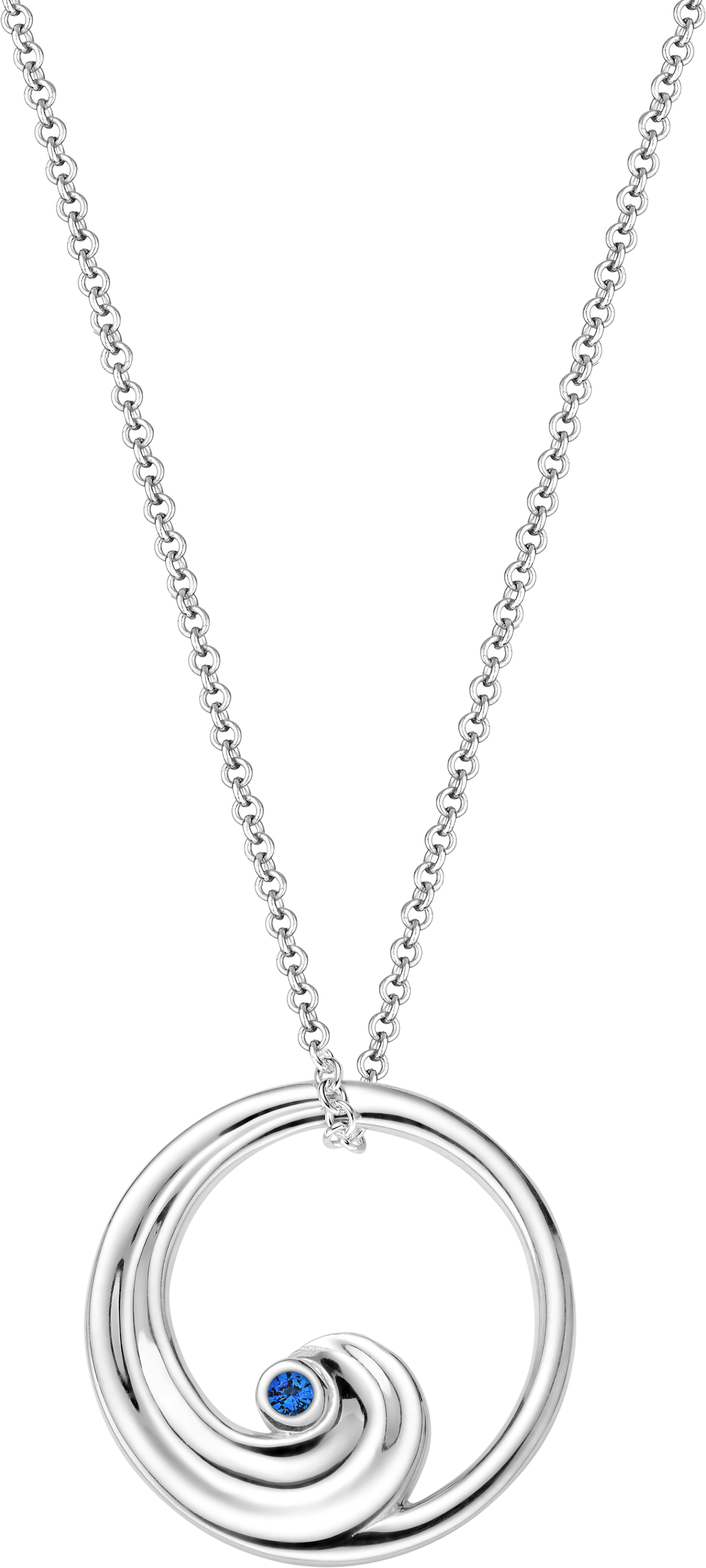 Sapphire Wave Pendant - Necklace (2617x5808), Png Download