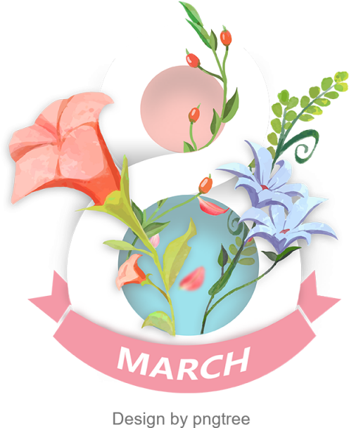 Flower Background For Women's Day On March 8, Women - 38 Happy Woman Day (640x640), Png Download